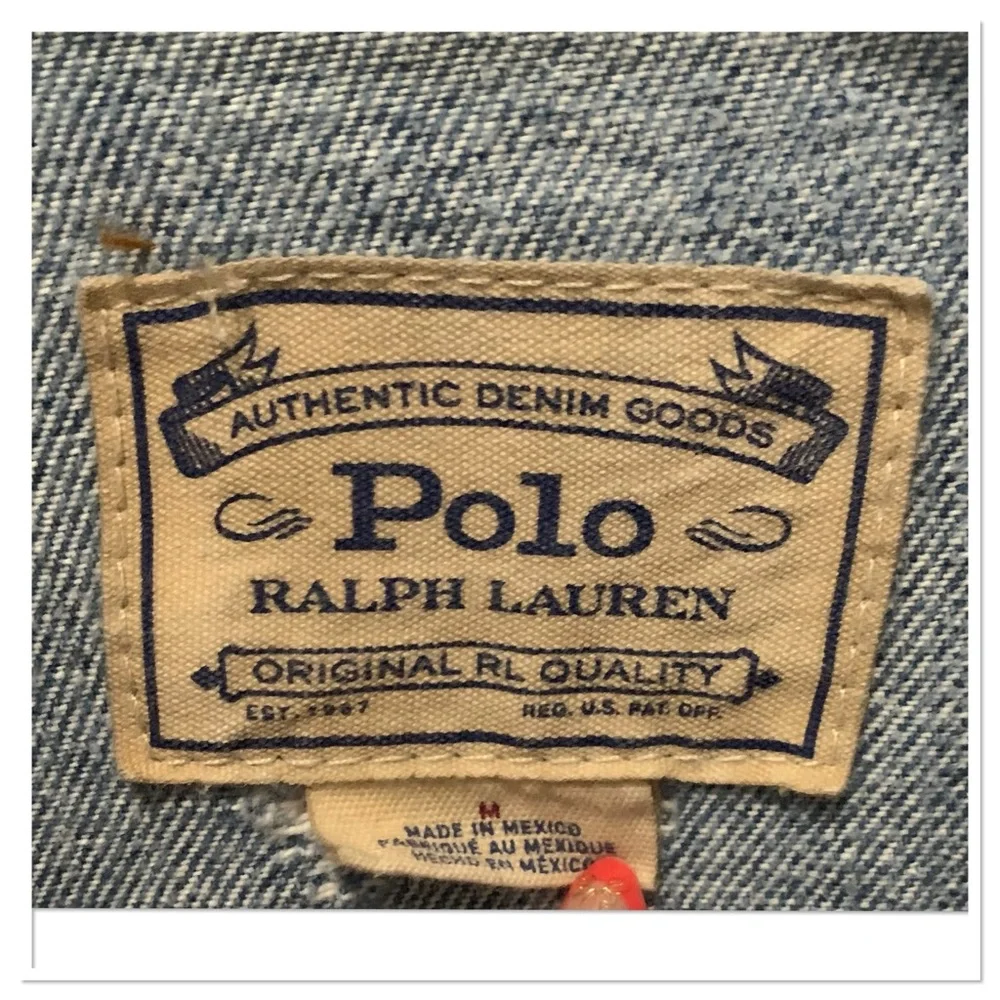 Polo Ralph Lauren Graffiti Print Patch Jean Jacket Size Medium - Picture 11 of 13